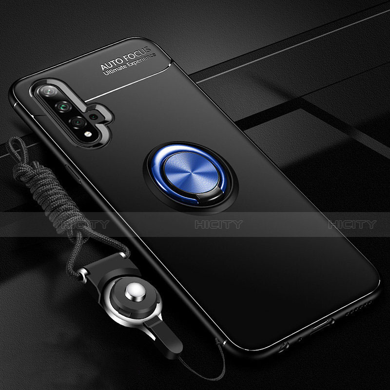 Custodia Silicone Ultra Sottile Morbida Cover con Magnetico Anello Supporto T05 per Huawei Nova 5 Pro