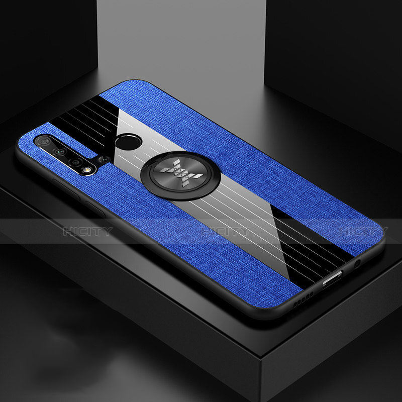 Custodia Silicone Ultra Sottile Morbida Cover con Magnetico Anello Supporto T05 per Huawei P20 Lite (2019)