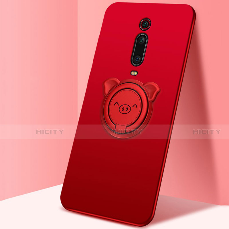 Custodia Silicone Ultra Sottile Morbida Cover con Magnetico Anello Supporto T05 per Xiaomi Redmi K20