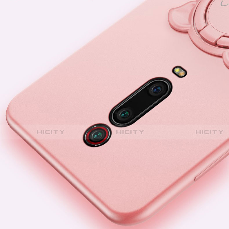 Custodia Silicone Ultra Sottile Morbida Cover con Magnetico Anello Supporto T05 per Xiaomi Redmi K20