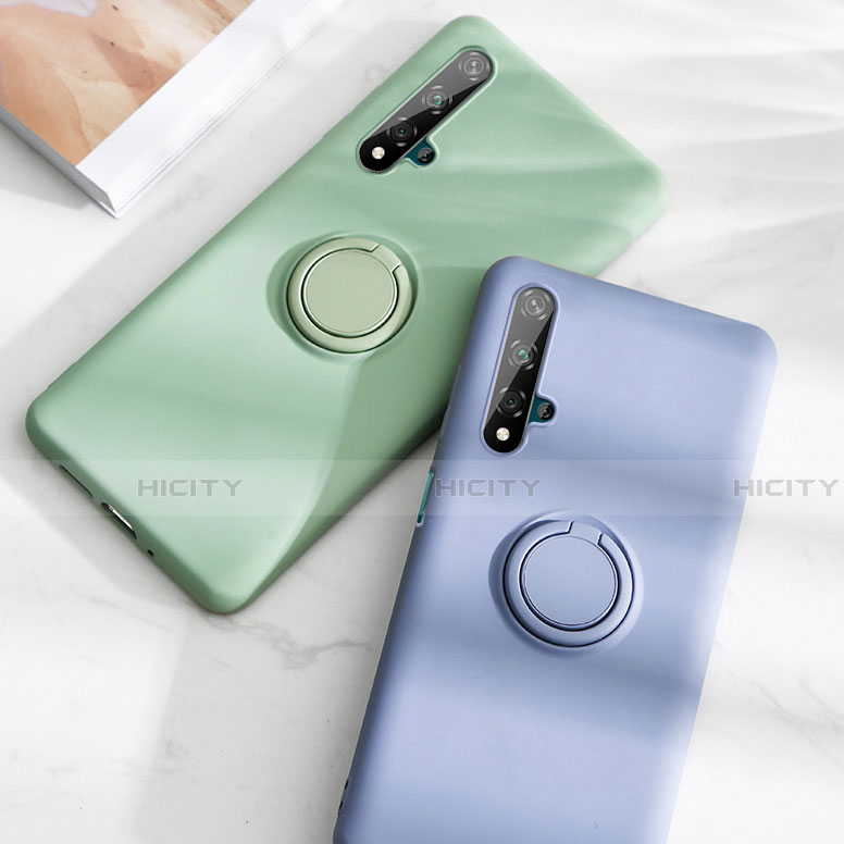 Custodia Silicone Ultra Sottile Morbida Cover con Magnetico Anello Supporto T06 per Huawei Honor 20S