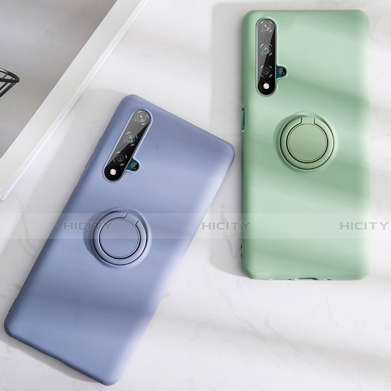 Custodia Silicone Ultra Sottile Morbida Cover con Magnetico Anello Supporto T06 per Huawei Honor 20S