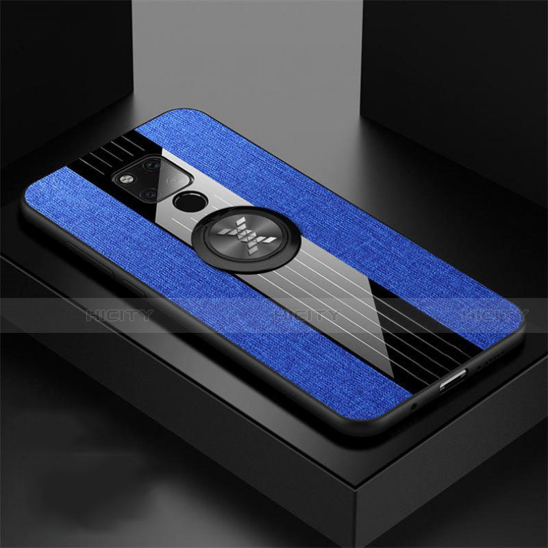 Custodia Silicone Ultra Sottile Morbida Cover con Magnetico Anello Supporto T06 per Huawei Mate 20 X 5G