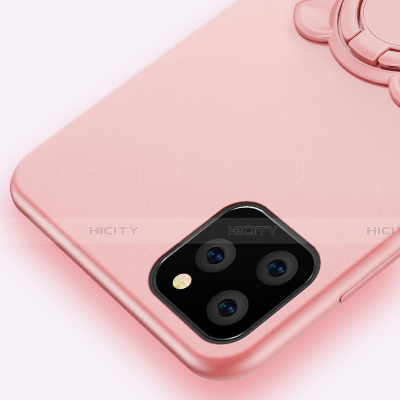 Custodia Silicone Ultra Sottile Morbida Cover con Magnetico Anello Supporto T07 per Apple iPhone 11 Pro