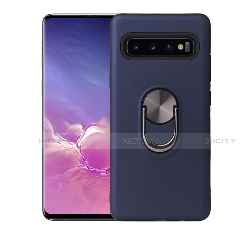 Custodia Silicone Ultra Sottile Morbida Cover con Magnetico Anello Supporto T07 per Samsung Galaxy S10