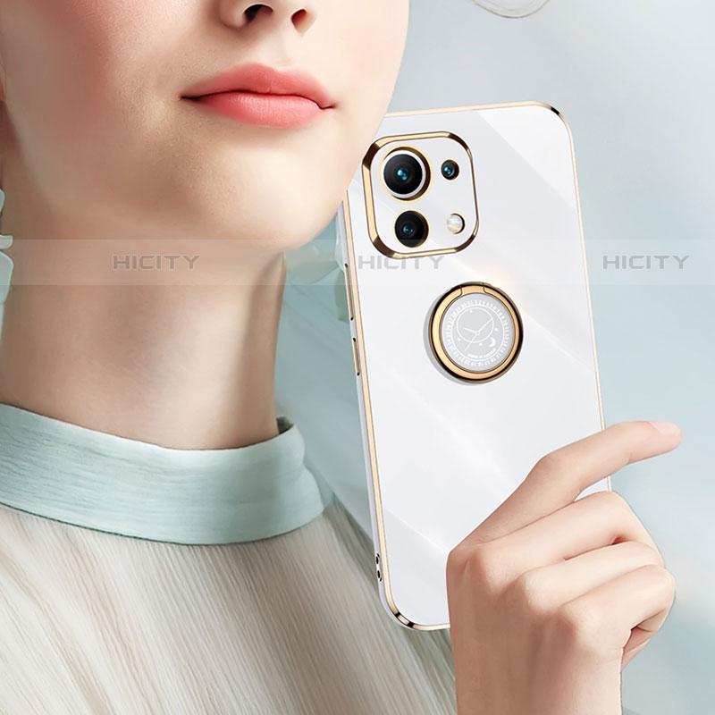 Custodia Silicone Ultra Sottile Morbida Cover con Magnetico Anello Supporto T07 per Xiaomi Mi 11 Lite 5G NE