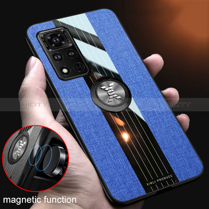 Custodia Silicone Ultra Sottile Morbida Cover con Magnetico Anello Supporto X01L per Huawei Honor V40 5G