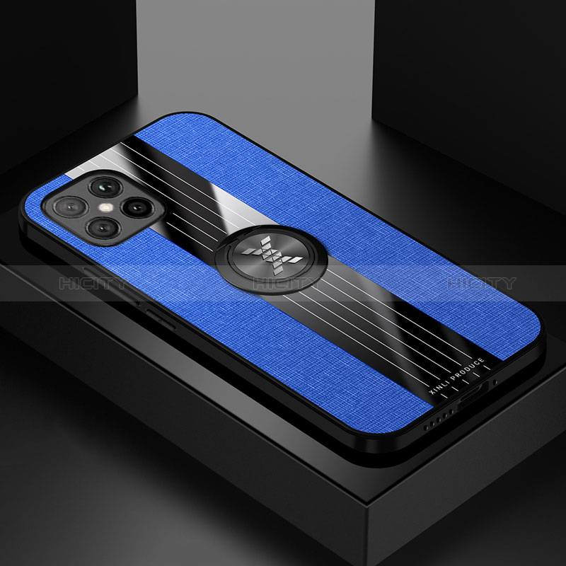 Custodia Silicone Ultra Sottile Morbida Cover con Magnetico Anello Supporto X01L per Huawei Nova 8 SE 4G Blu