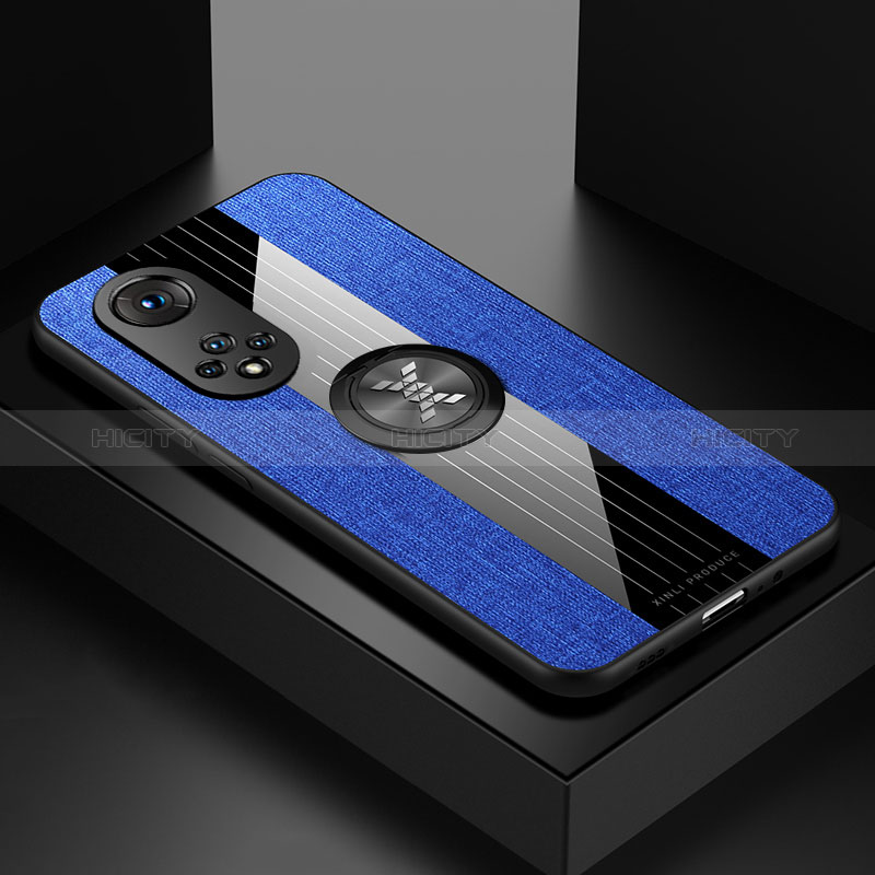 Custodia Silicone Ultra Sottile Morbida Cover con Magnetico Anello Supporto X01L per Huawei Nova 9 Pro Blu