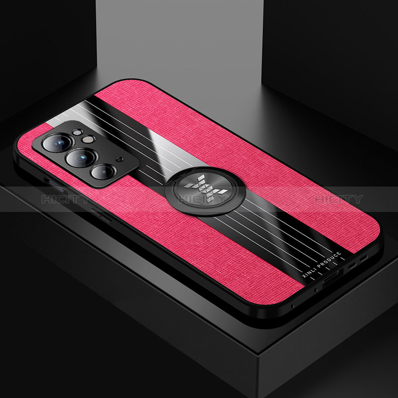 Custodia Silicone Ultra Sottile Morbida Cover con Magnetico Anello Supporto X01L per OnePlus 9RT 5G