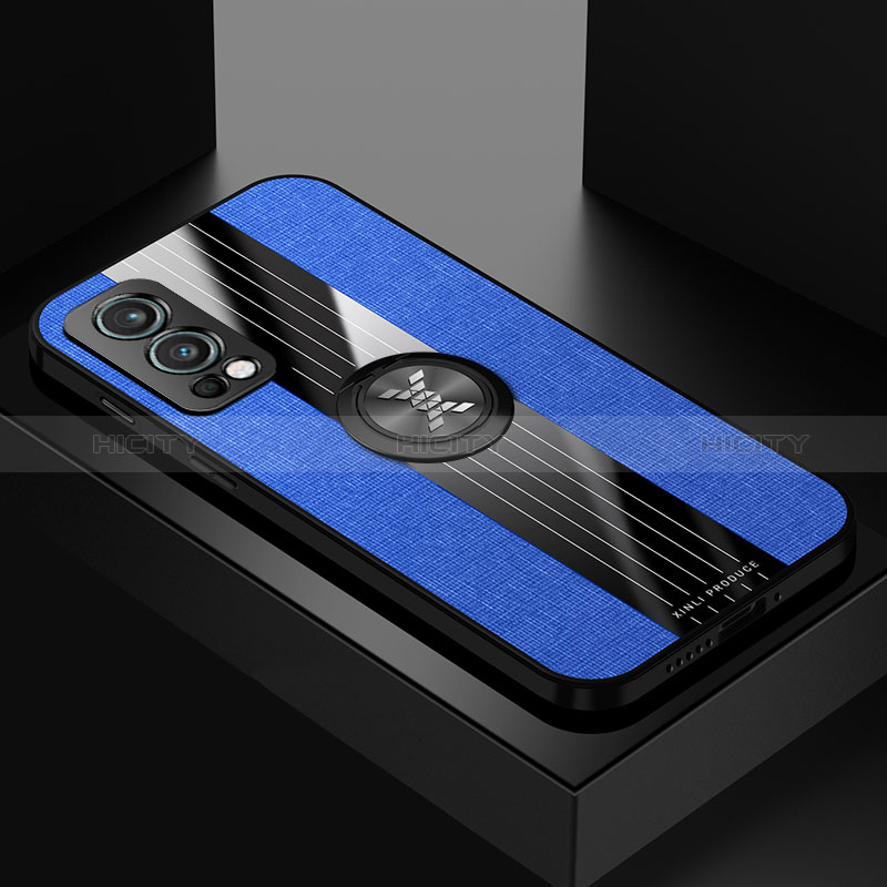 Custodia Silicone Ultra Sottile Morbida Cover con Magnetico Anello Supporto X01L per OnePlus Nord 2 5G