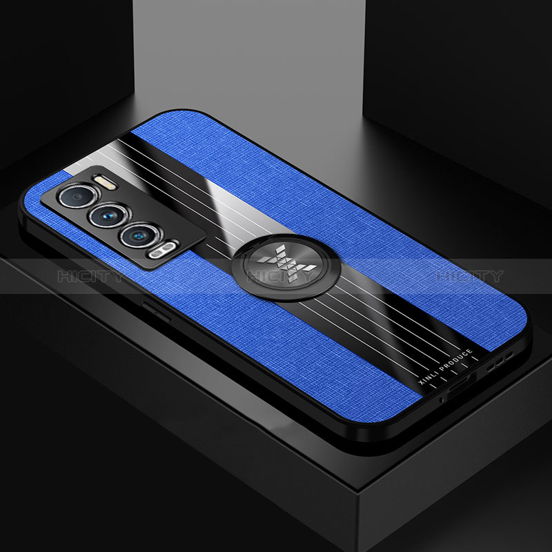 Custodia Silicone Ultra Sottile Morbida Cover con Magnetico Anello Supporto X01L per Realme GT Master Explorer 5G Blu