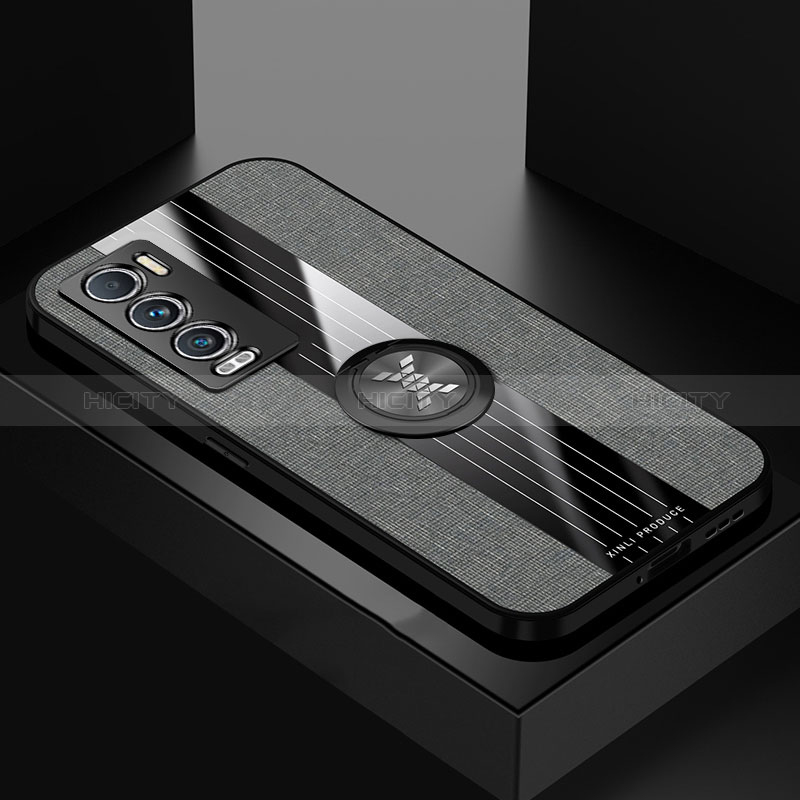 Custodia Silicone Ultra Sottile Morbida Cover con Magnetico Anello Supporto X01L per Realme GT Master Explorer 5G Grigio