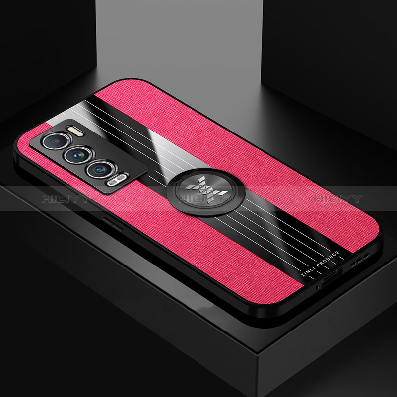 Custodia Silicone Ultra Sottile Morbida Cover con Magnetico Anello Supporto X01L per Realme GT Master Explorer 5G Rosso