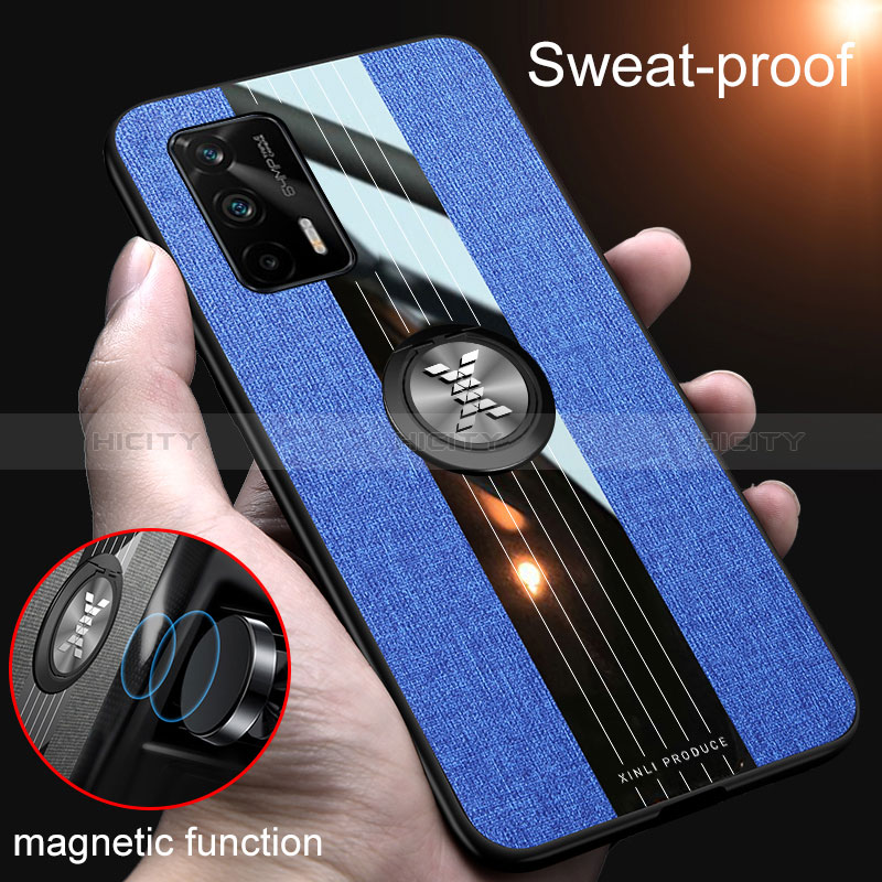 Custodia Silicone Ultra Sottile Morbida Cover con Magnetico Anello Supporto X01L per Realme GT Neo 5G