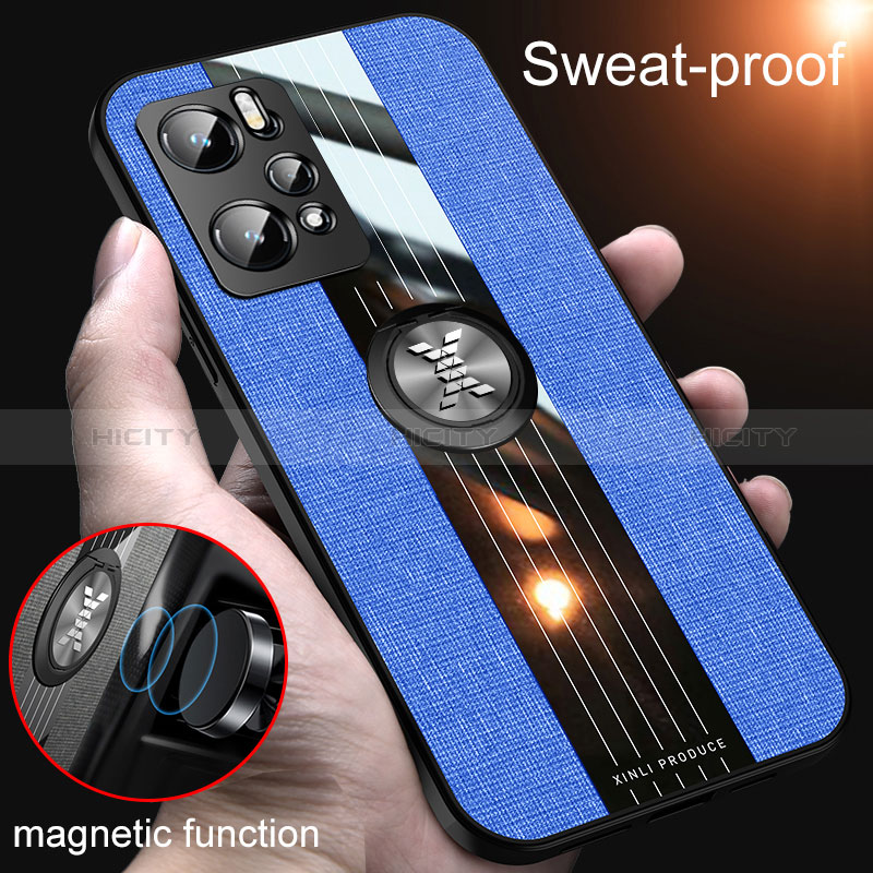 Custodia Silicone Ultra Sottile Morbida Cover con Magnetico Anello Supporto X01L per Realme GT Neo2 5G