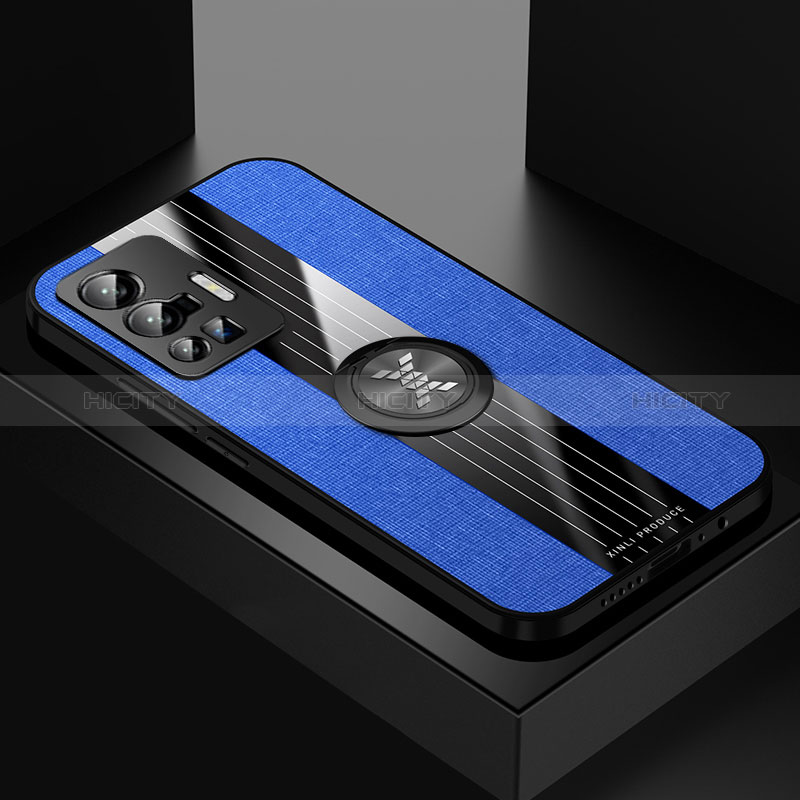 Custodia Silicone Ultra Sottile Morbida Cover con Magnetico Anello Supporto X01L per Vivo X70 Pro 5G