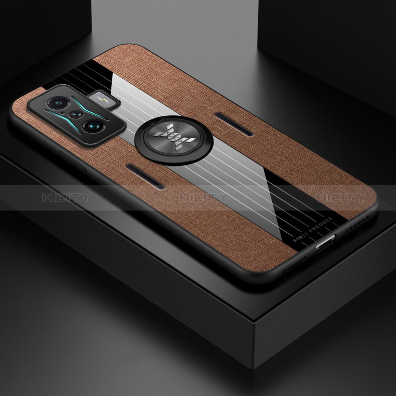 Custodia Silicone Ultra Sottile Morbida Cover con Magnetico Anello Supporto X01L per Xiaomi Poco F4 GT 5G