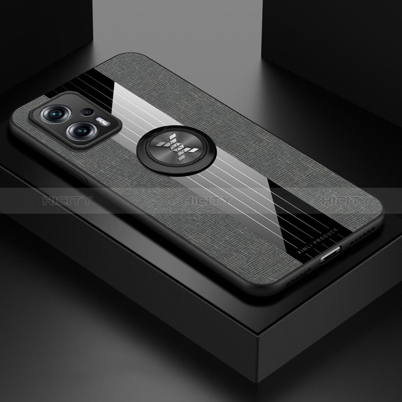 Custodia Silicone Ultra Sottile Morbida Cover con Magnetico Anello Supporto X01L per Xiaomi Poco X4 GT 5G