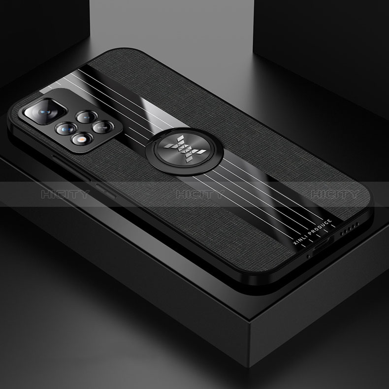 Custodia Silicone Ultra Sottile Morbida Cover con Magnetico Anello Supporto X01L per Xiaomi Poco X4 NFC