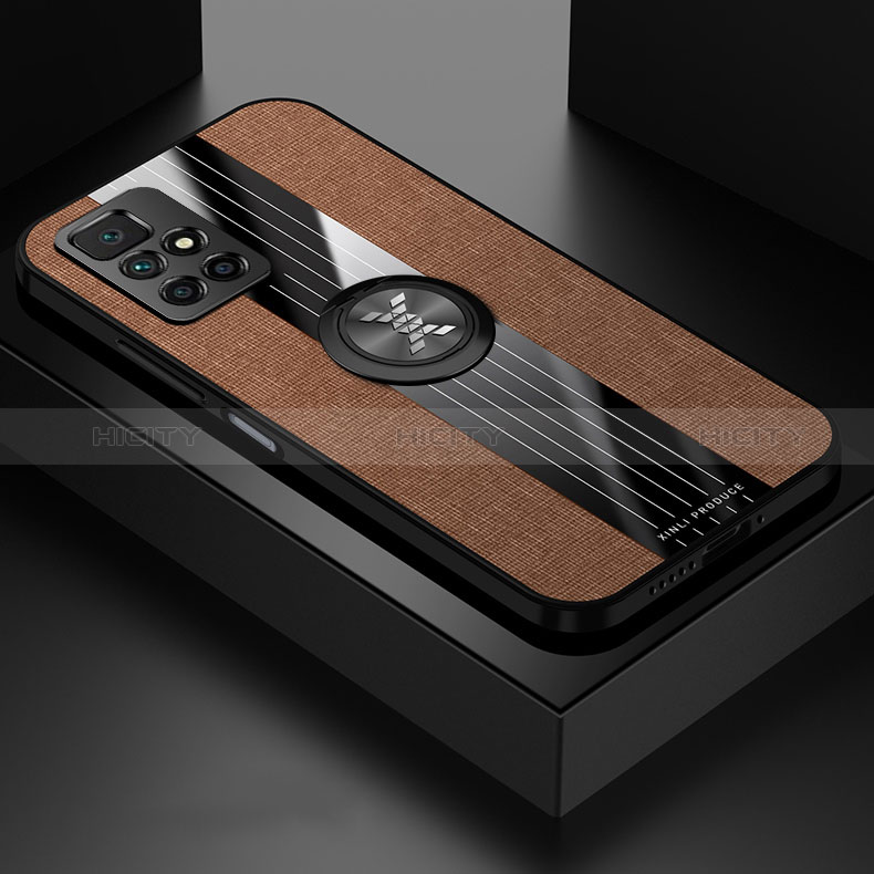 Custodia Silicone Ultra Sottile Morbida Cover con Magnetico Anello Supporto X01L per Xiaomi Redmi 10 (2022)