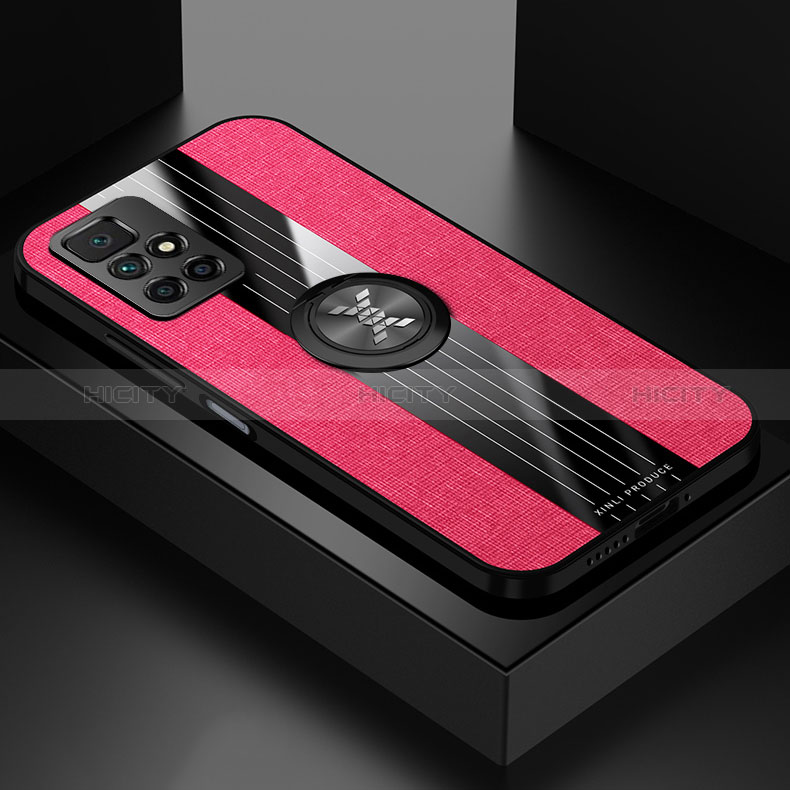 Custodia Silicone Ultra Sottile Morbida Cover con Magnetico Anello Supporto X01L per Xiaomi Redmi 10 (2022)