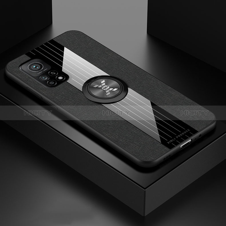 Custodia Silicone Ultra Sottile Morbida Cover con Magnetico Anello Supporto X01L per Xiaomi Redmi K30S 5G Nero