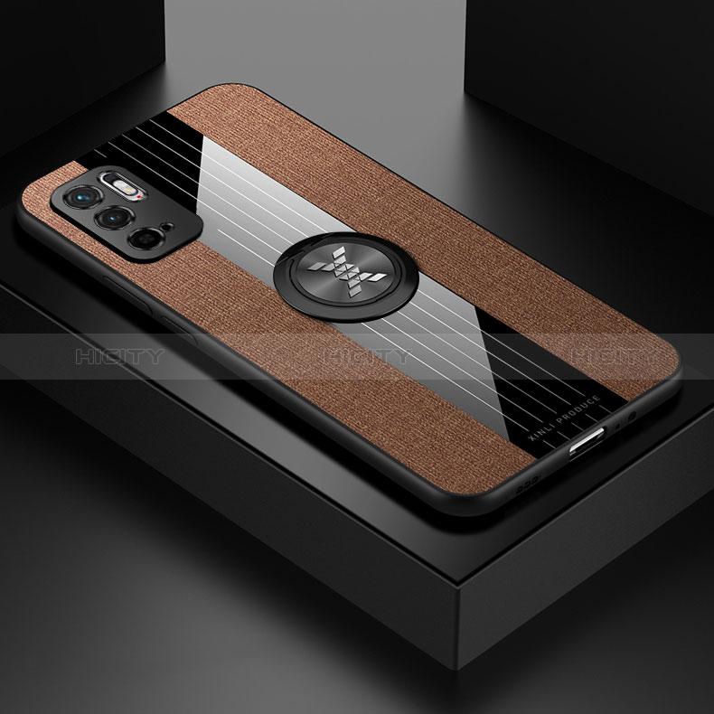Custodia Silicone Ultra Sottile Morbida Cover con Magnetico Anello Supporto X01L per Xiaomi Redmi Note 11 SE 5G Marrone