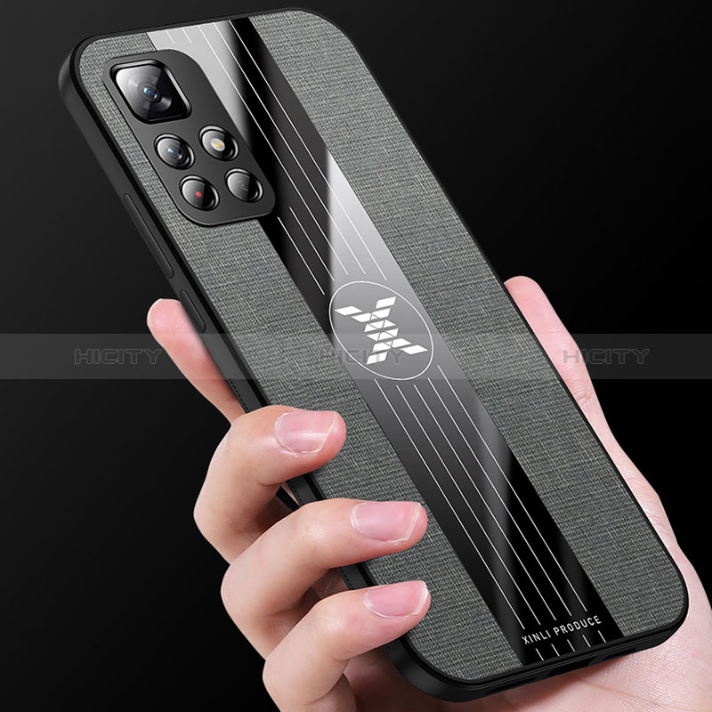 Custodia Silicone Ultra Sottile Morbida Cover con Magnetico Anello Supporto X01L per Xiaomi Redmi Note 11T 5G