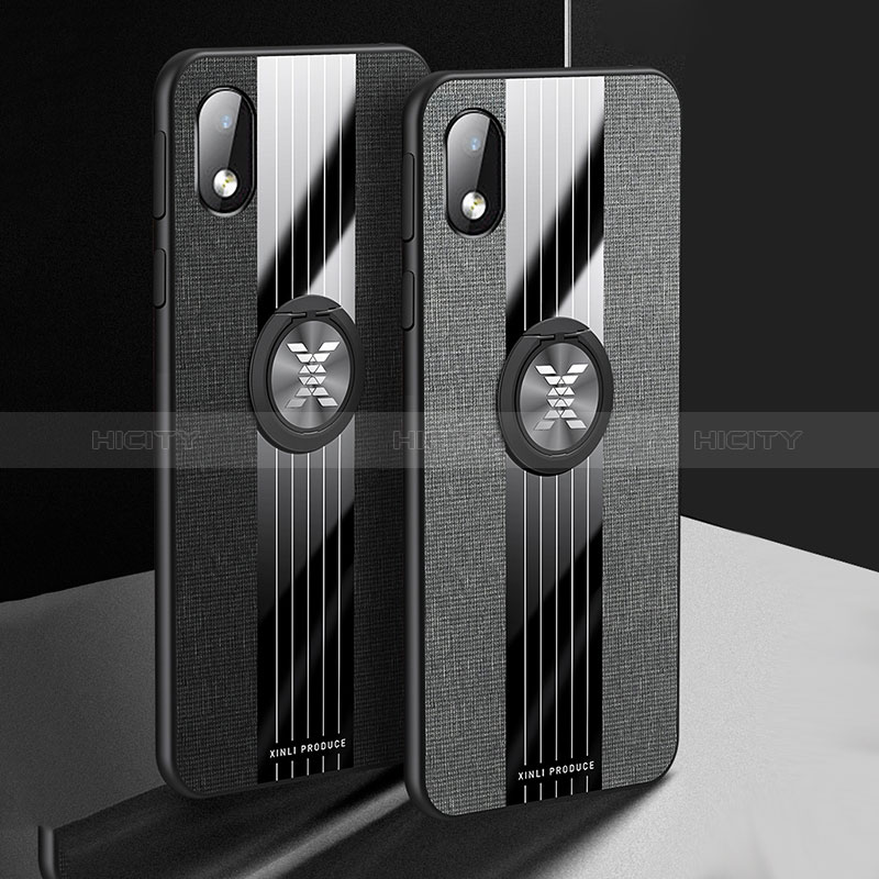 Custodia Silicone Ultra Sottile Morbida Cover con Magnetico Anello Supporto X02L per Samsung Galaxy A01 Core