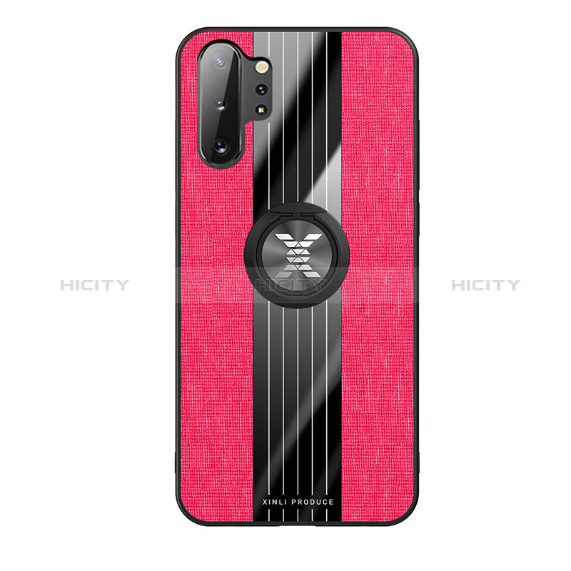 Custodia Silicone Ultra Sottile Morbida Cover con Magnetico Anello Supporto X02L per Samsung Galaxy Note 10 Plus 5G Rosso