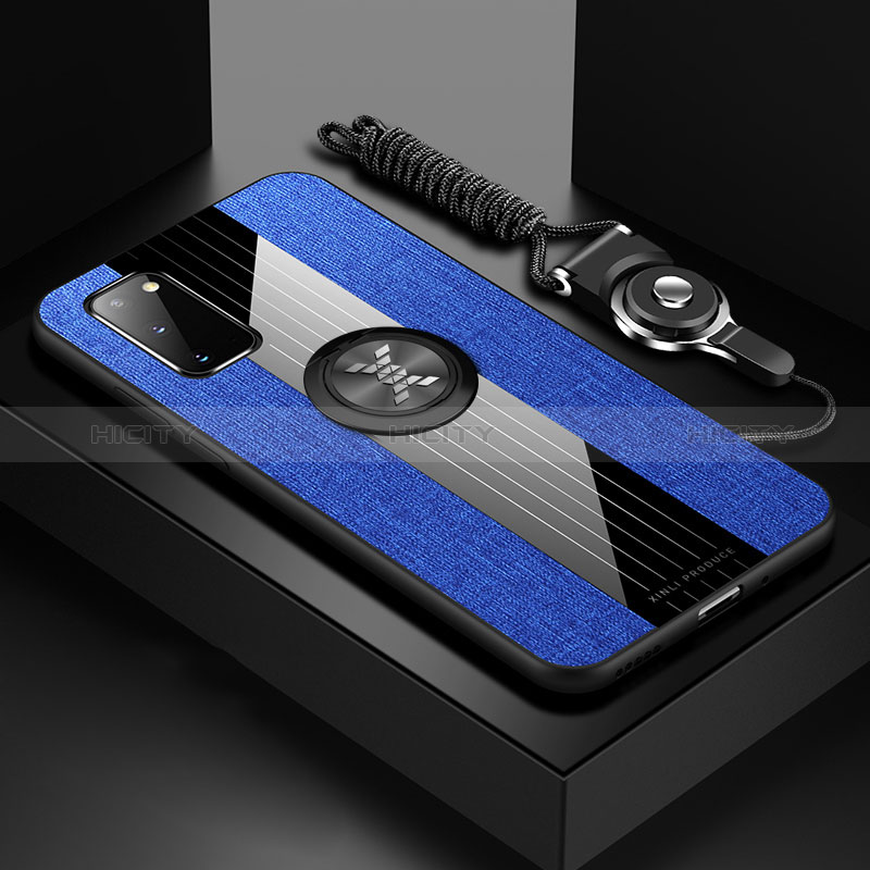 Custodia Silicone Ultra Sottile Morbida Cover con Magnetico Anello Supporto X03L per Samsung Galaxy S20