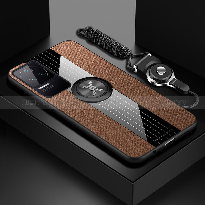 Custodia Silicone Ultra Sottile Morbida Cover con Magnetico Anello Supporto X03L per Xiaomi Poco F4 5G