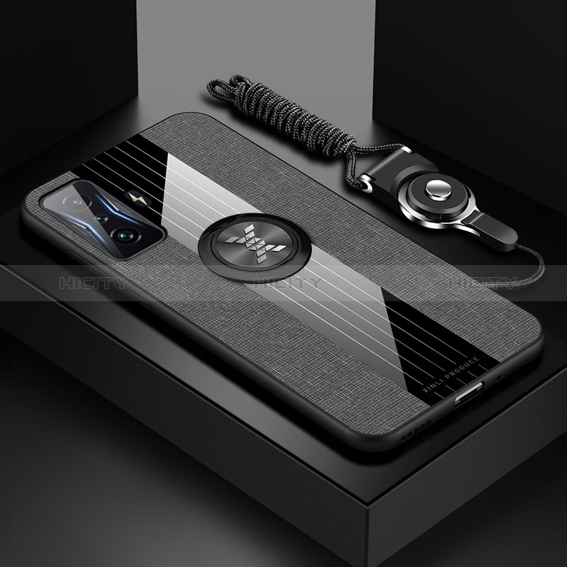 Custodia Silicone Ultra Sottile Morbida Cover con Magnetico Anello Supporto X03L per Xiaomi Poco F4 GT 5G