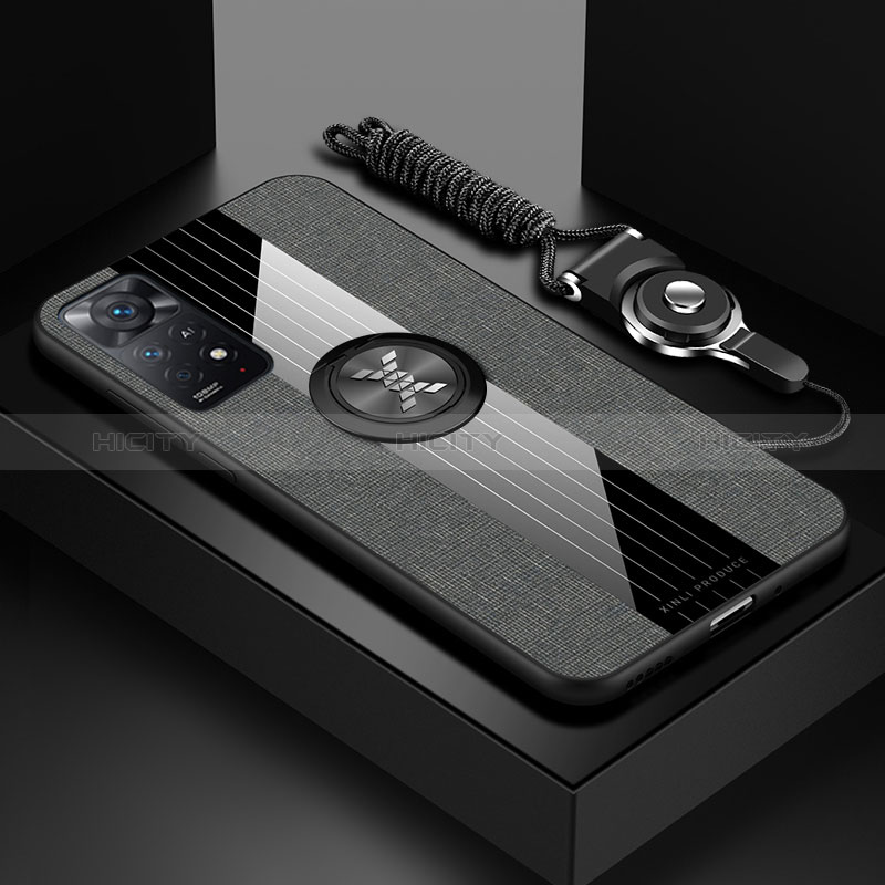 Custodia Silicone Ultra Sottile Morbida Cover con Magnetico Anello Supporto X03L per Xiaomi Poco X4 Pro 5G
