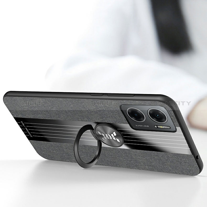 Custodia Silicone Ultra Sottile Morbida Cover con Magnetico Anello Supporto X03L per Xiaomi Redmi 10 5G