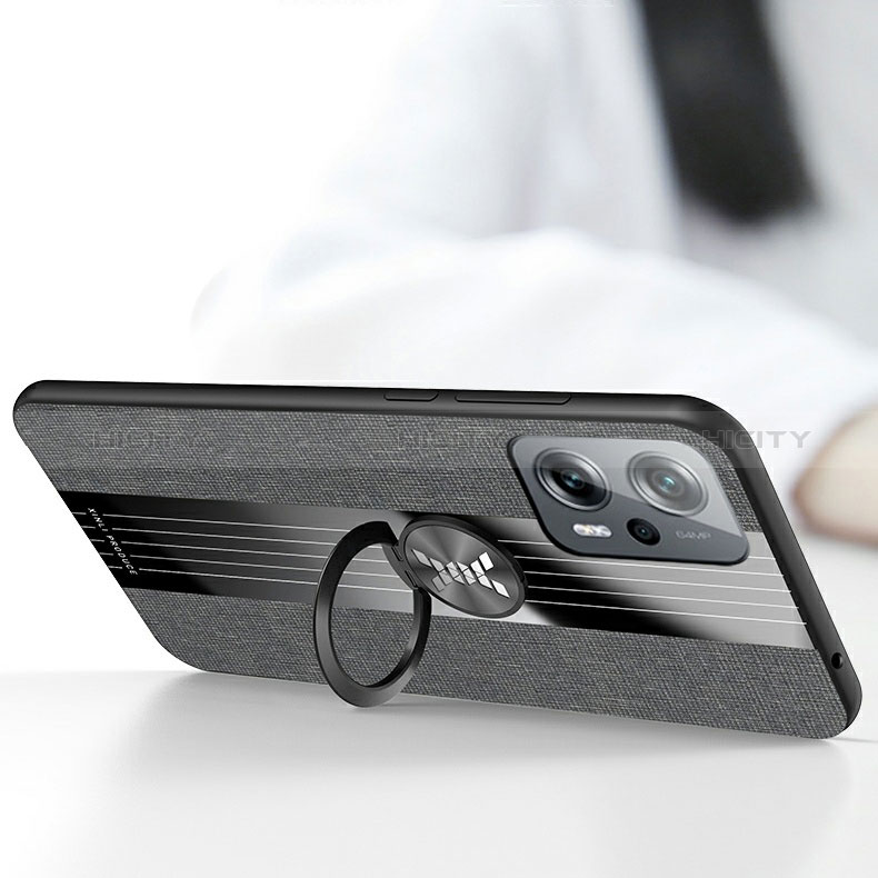 Custodia Silicone Ultra Sottile Morbida Cover con Magnetico Anello Supporto X03L per Xiaomi Redmi Note 11T Pro 5G