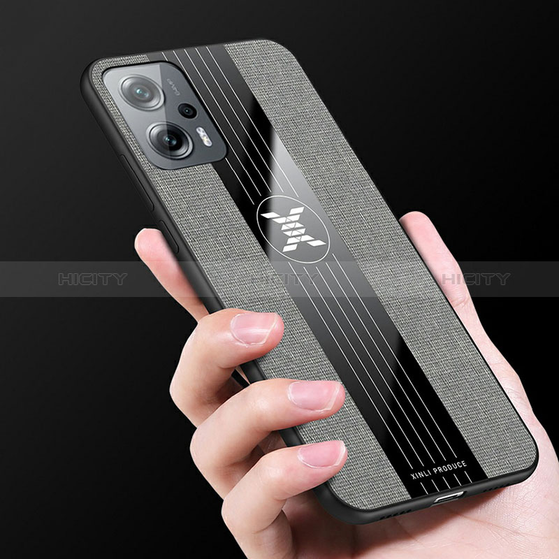 Custodia Silicone Ultra Sottile Morbida Cover con Magnetico Anello Supporto X03L per Xiaomi Redmi Note 11T Pro+ Plus 5G