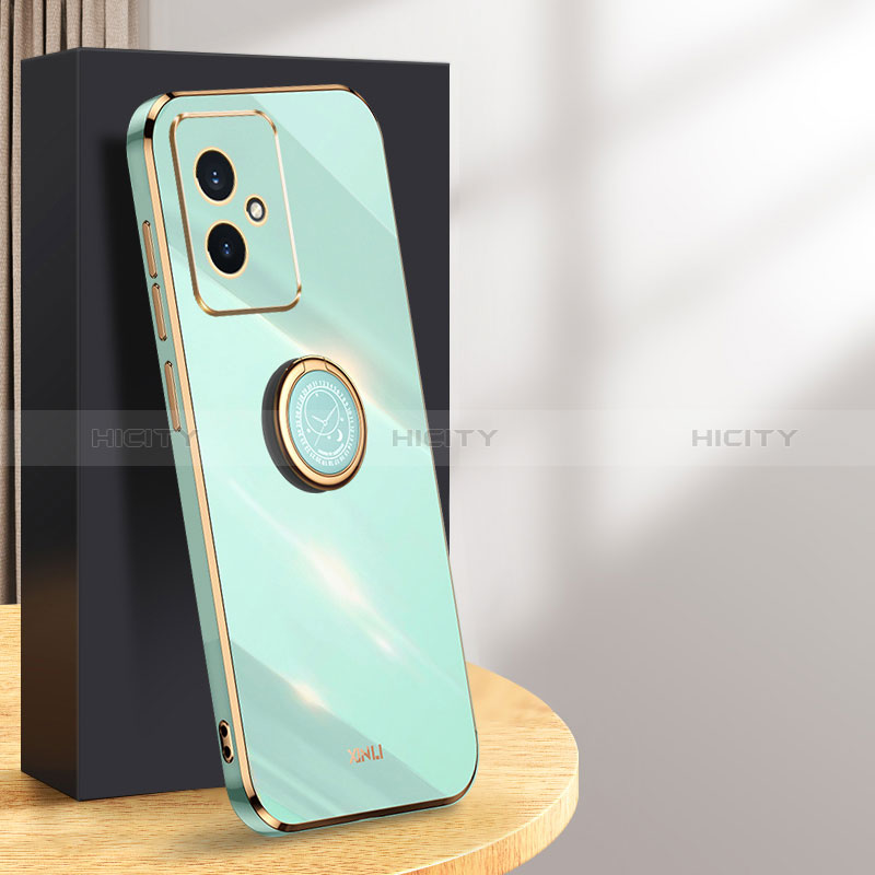 Custodia Silicone Ultra Sottile Morbida Cover con Magnetico Anello Supporto XL1 per Huawei Honor 100 5G Verde