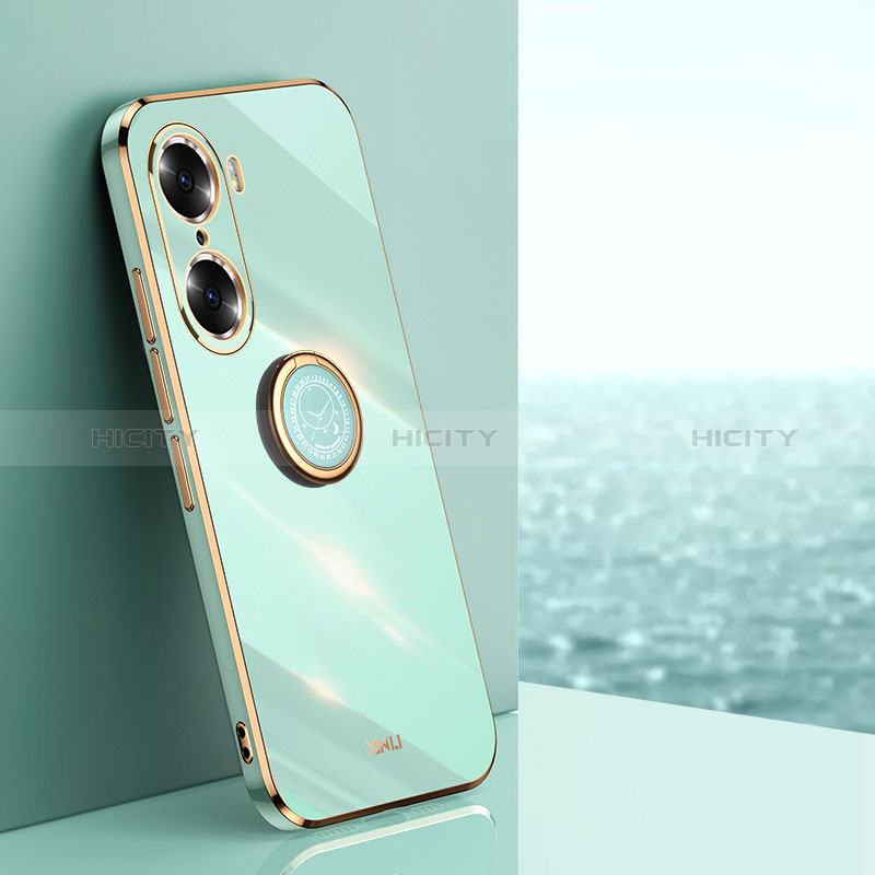 Custodia Silicone Ultra Sottile Morbida Cover con Magnetico Anello Supporto XL1 per Huawei Honor 60 Pro 5G Verde