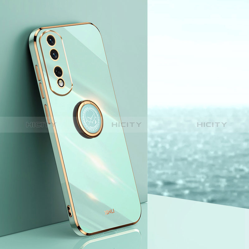 Custodia Silicone Ultra Sottile Morbida Cover con Magnetico Anello Supporto XL1 per Huawei Honor 80 Pro 5G Verde