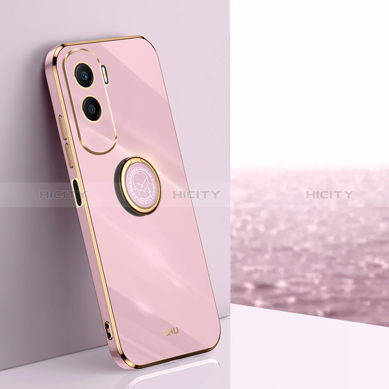 Custodia Silicone Ultra Sottile Morbida Cover con Magnetico Anello Supporto XL1 per Huawei Honor 90 Lite 5G Lavanda