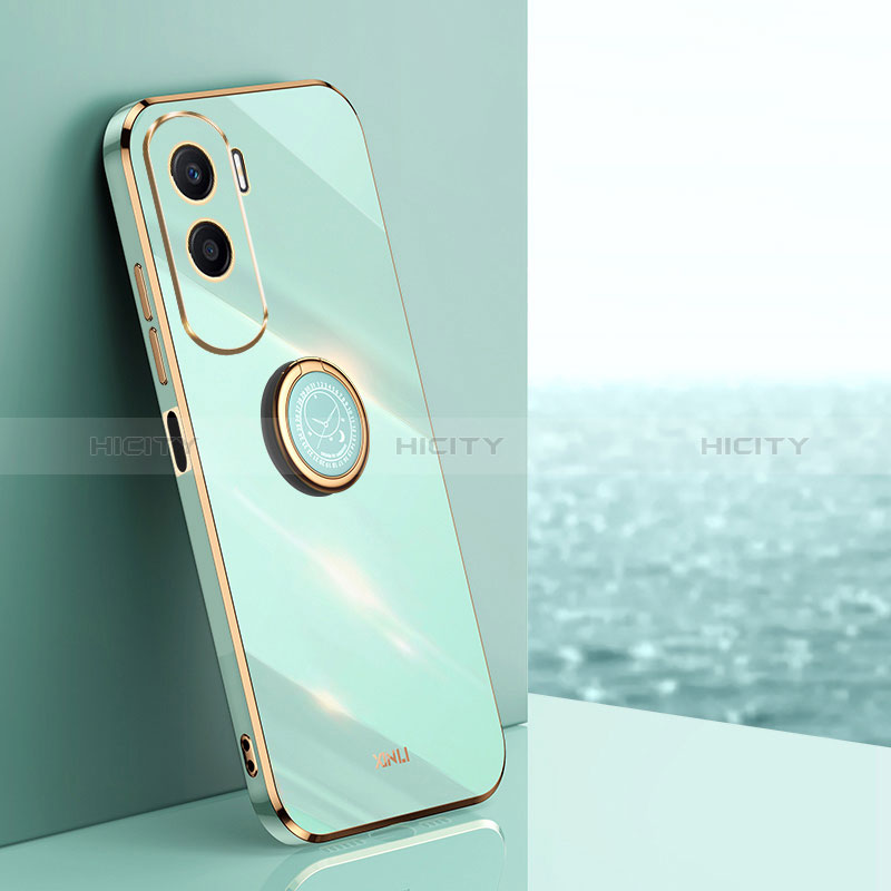 Custodia Silicone Ultra Sottile Morbida Cover con Magnetico Anello Supporto XL1 per Huawei Honor 90 Lite 5G Verde