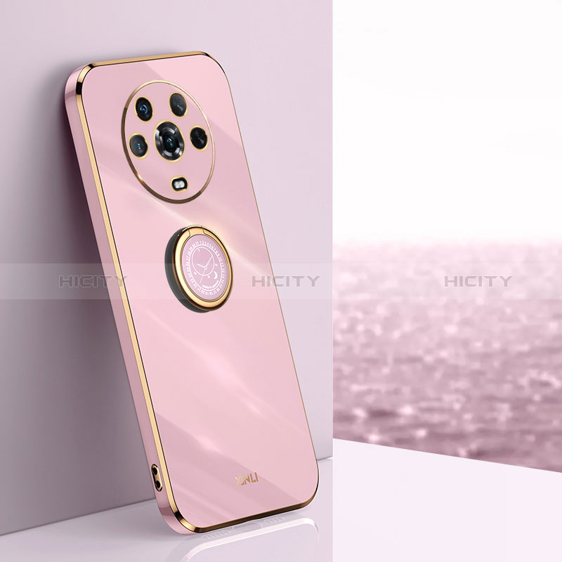 Custodia Silicone Ultra Sottile Morbida Cover con Magnetico Anello Supporto XL1 per Huawei Honor Magic4 5G Lavanda