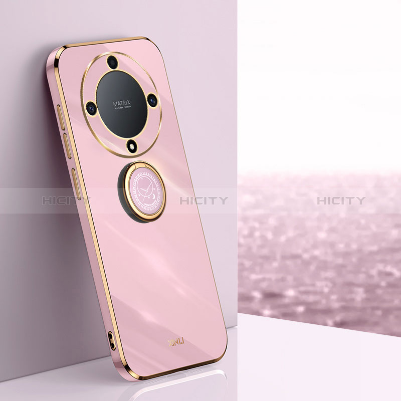 Custodia Silicone Ultra Sottile Morbida Cover con Magnetico Anello Supporto XL1 per Huawei Honor Magic5 Lite 5G Lavanda