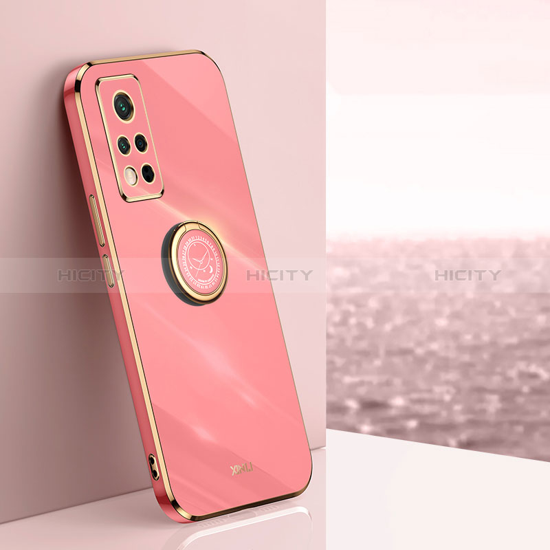 Custodia Silicone Ultra Sottile Morbida Cover con Magnetico Anello Supporto XL1 per Huawei Honor V40 5G