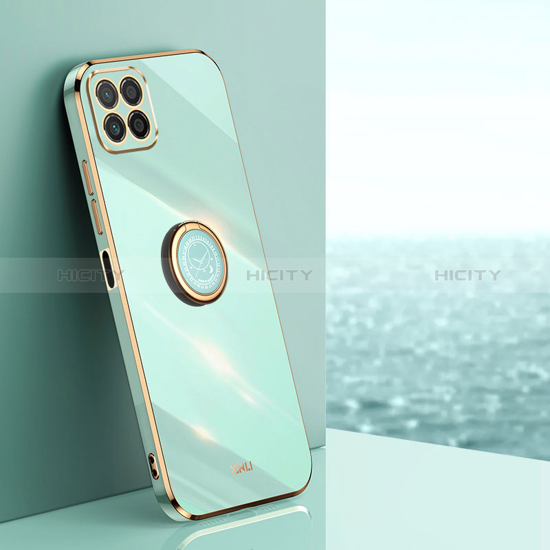 Custodia Silicone Ultra Sottile Morbida Cover con Magnetico Anello Supporto XL1 per Huawei Honor X8a 5G Verde