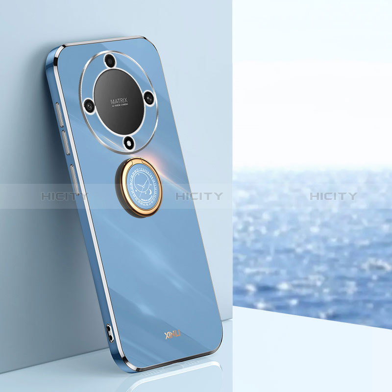 Custodia Silicone Ultra Sottile Morbida Cover con Magnetico Anello Supporto XL1 per Huawei Honor X9a 5G