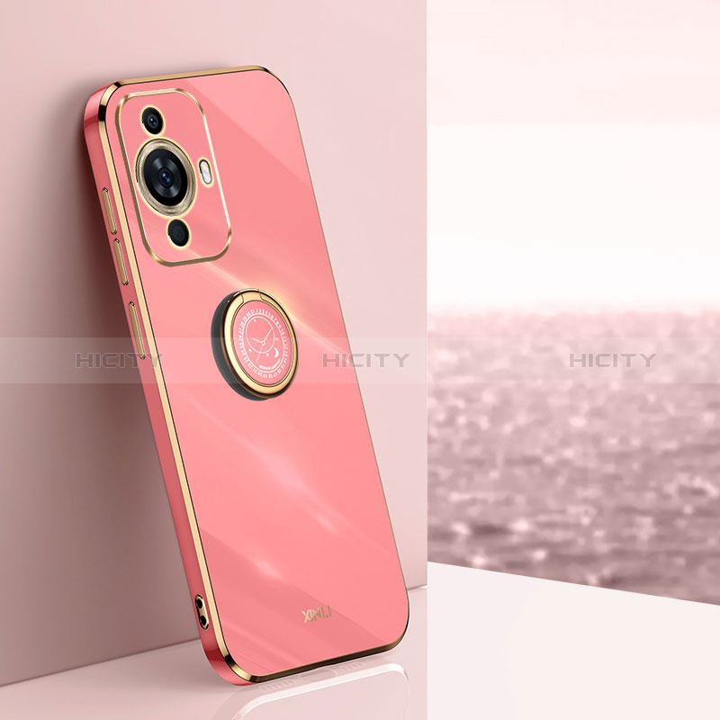 Custodia Silicone Ultra Sottile Morbida Cover con Magnetico Anello Supporto XL1 per Huawei Nova 11 Pro