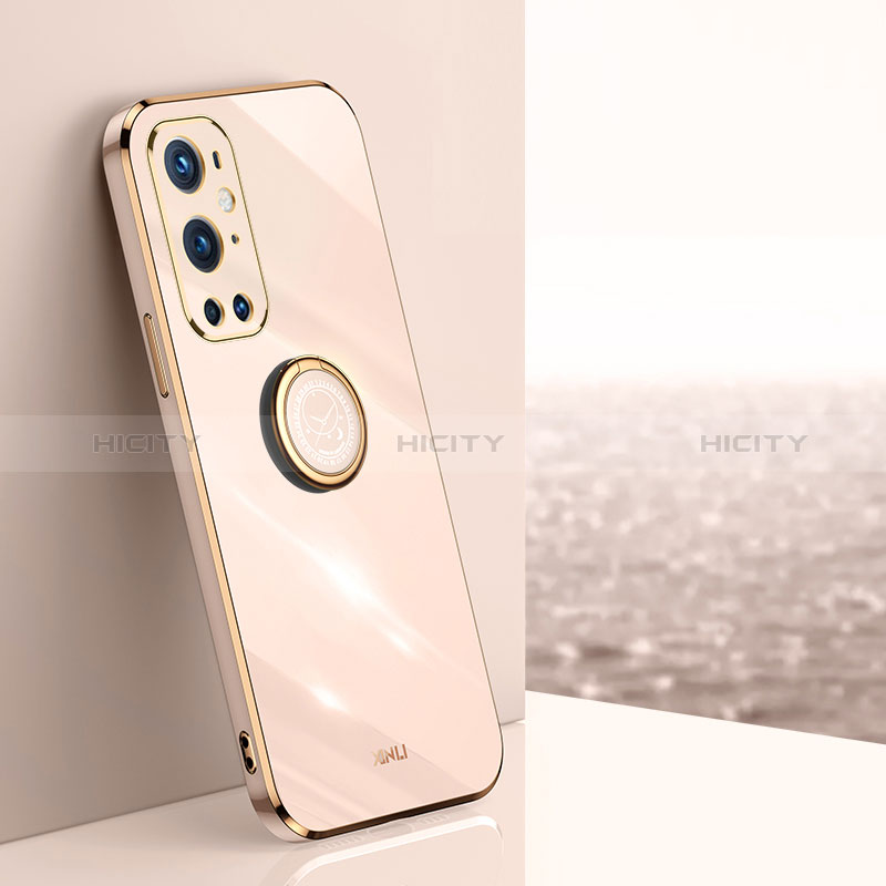 Custodia Silicone Ultra Sottile Morbida Cover con Magnetico Anello Supporto XL1 per OnePlus 9 Pro 5G